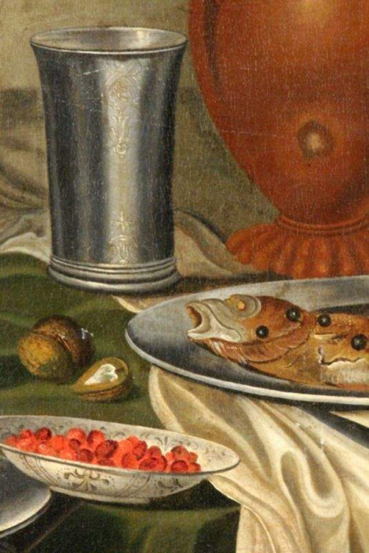 CLAESZ, PIETER (Nachfolger)1597 - 1661 Mahlzeitstillleben mit Römer, Krügen, Fisch und Brötchen - Bild 3 aus 4