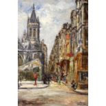 COUSIN, CHARLESParis 1904 - 1972 Paris, Saint-Séverin mit Blick in die Rue St. Séverin. Öl/Lwd.,