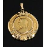 ANHÄNGER IM JUGENDSTIL750/000 Gelbgold. H.4cm, ca. 8,98gAufrufpreis: 180 EUR

A PENDANT IN ART