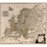FRANZ VON REILLY1766 - 1820 Kolorierte Kupferstichkarte von Europa. Herausgeber F.v. Reilly,