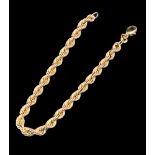 KORDELARMBAND585/000 Gelbgold. Karabinerschließe. L.19cm, ca.5,25gAufrufpreis: 80 EUR

A CORD