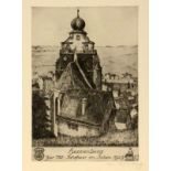 ROMBERG, WALTERUlm 1898 - 1973 Stuttgart Stiftskirche Herrenberg. 2 Blatt Radierungen zur 700-