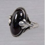 GEORG JENSEN ART DECO RINGKopenhagen 1915 - 1927 Silber 830 mit Onyx. Gest. Ringmaß ca. 17mm, Brutto