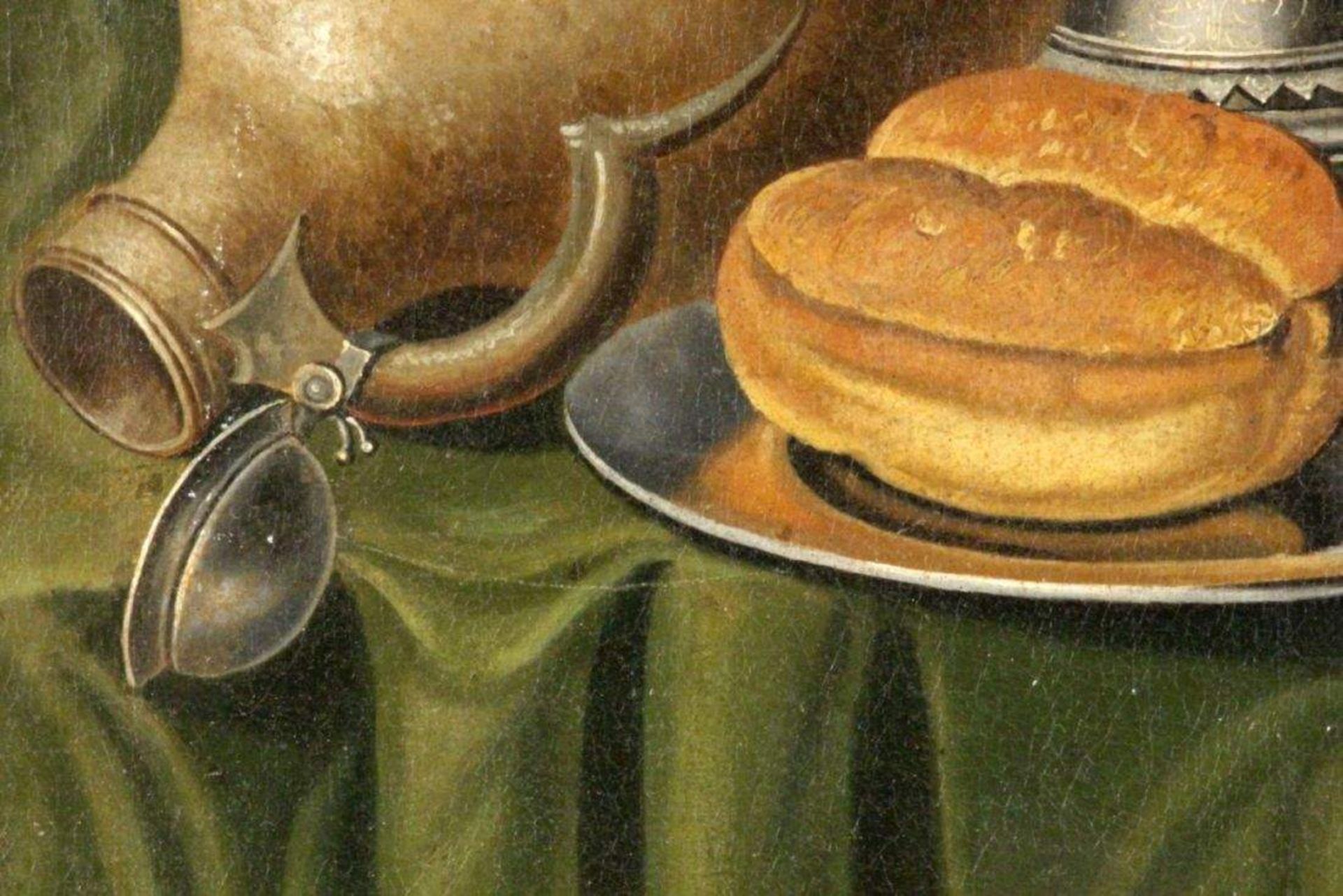 CLAESZ, PIETER (Nachfolger)1597 - 1661 Mahlzeitstillleben mit Römer, Krügen, Fisch und Brötchen - Bild 4 aus 4