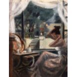 NOEL, PIERRETroyes 1903 - 1981 Gercy Dame beim Schminken am Fenster. Pastell, signiert. 23x18cm, Ra.