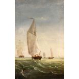 MARINEMALEREngland, 19.Jh. Segelschiffe auf dem Meer. 46x30cm, Ra. Min. besch.Aufrufpreis: 80 EUR