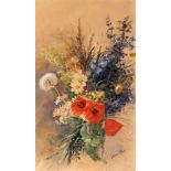 PETERS, ANNAMannheim 1843 - 1926 Stuttgart Blumenbouquet. Aquarell, signiert. 41x25cm, Ra.