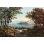 BLEULER, LOUIS (attr.)Schaffhausen 1792 - 1850 "Vue de l'Ile de Meinau/Lac de Constance 1832".