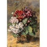 PETERS, ANNAMannheim 1843 - 1926 Stuttgart Korb mit Blumen. Öl/Lwd., signiert. 77,5x55cm, Ra.