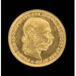 20 KRONEN GOLDMÜNZERömisch Deutsches Reich Franz Joseph I. 1892Aufrufpreis: 150 EUR

A 20 GOLD CROWN