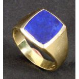 HERRENRING MIT LAPISLAZULI 585/000 Gelbgold. Ca. 11,24g. Ringmaß 21mmAufrufpreis: 180 EUR

A MEN'S