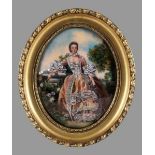 EMAILGEMÄLDEM. Betourné, Limoges Madame de Pompadour. Farbig gemaltes Emailbild nach Francois