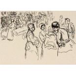 LIEBERMANN, MAX Berlin 1847 - 1935 Marktplatz mit Frauen und Kind. Holzschnitt, 13x8,6cmAufrufpreis: