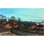 HYGOM, PERCY Dänischer Maler 1930er Jahre Landschaft mit Häusern. Pastell, signiert und datiert: (