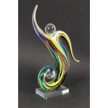 MURANO GLASSKULPTURmit farbigen Einschmelzungen. H.36cmAufrufpreis: 60 A MURANO GLASS