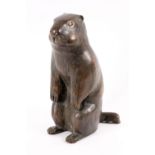 MONOGRAMMIST "S"Deutscher Bildhauer, 20.Jh. Stehender Hamster. Patinierte Bronze. H.30cmAufrufpreis: