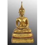 BUDDHARatanakosin, Thailand um 1800 Hände im Dhyana Mudra (Meditationsgestus) Bronze,