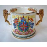 A large Paragon china, limited edition two-handled Loving Cup with gilt moulded lion handles,