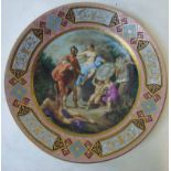 A late 19th century Vienna porcelain Cabinet Plate, circular with reticulated rim, decorated to