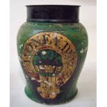 A 19th century stoneware Tobacco Jar of baluster form with metal cover by James Stiff and Sons