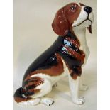 A large Beswick pottery fireside figure of a seated Beagle, No. 2300, 32cm high