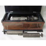 A Mermod 19th century Swiss musical box with interchangeable 23cm cylinder and single comb playing