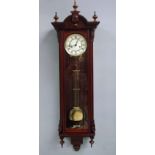 A 20th century Vienna style wallclock, the two-weight regulator movement striking on a gong, two-