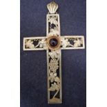 A late 20th century silver Pectoral Reliquary Cross by David James Brosnan, of typical design with