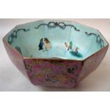 A Wedgwood Fairyland lustre bowl, octagonal form, circa 1930, decorated in the Firbolgs and