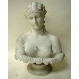 A Victorian Copeland parian bust of Clytie after C Delpech, the socle inscribed Art Union of