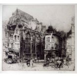 Hedley Fitton (1859-1929) Strasburg Street scene, etching, pencil signed in the margin, published