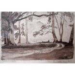 Claude Muncaster (1903-1974) (alias Grahame Hall) Study of Trunks Bignor Park Sussex June 19th 1919,