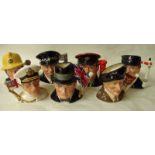 A set of four Royal Doulton Journey through Britain character jugs The Fireman D6839, The