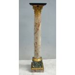 A 19th century French gilt metal mounted Statuary Pedestal, the black marble rotating square