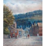 Fred C Cawthorne, King Street Whalley looking towards Whalley Nab, circa 1925, signed watercolour,