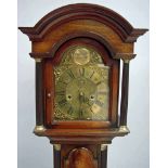 A fine quality George III style mahogany cased grandmother clock, arch top, 8 inch brass face with