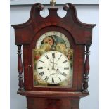 A Victorian mahogany longcase clock, the painted dial signed Agar Bury, subsidiary seconds and