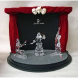 Swarovski crystal Masquerade trilogy, 1999 year figure Pierrot, 2000 year figure Columbine and