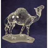 A Swarovski silver crystal model Camel, original box