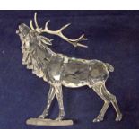 A Swarovski crystal model, Stag at Bay with silvered antlers, with box