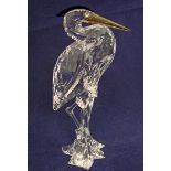 A Swarovski silver crystal model Heron, original box and certificate