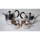 An Elkington Pride silver plated four-piece tea service designed by David Mellor, number 53722
