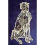 A Swarovski silver crystal model, Seated Cheetah, with original box