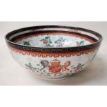 A 19th century continental footed bowl, possibly Sampson, hand painted with flower sprays and