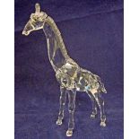 A Swarovski silver crystal model Giraffe, original box and certificate