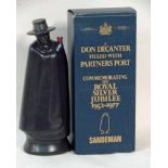 Sandeman Don Decanter filled with Partners Port, Commemorating the Royal Silver Jubilee 1952-1977 in