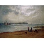 Tom Seymour (1844-1904), Dordrecht River Scene, signed oil on canvas, 40cm by 60cm