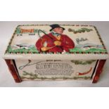 A Crown Devon musical cigarette box, fall front action operates when playing, verse to front, 21cm