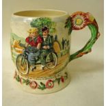 A Crown Devon musical tankard, Daisy Bell, decorated with cyclists, verse to opposing side,