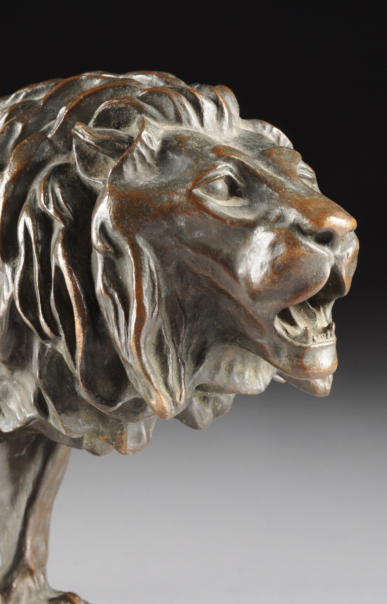 after GEORGE H. STORCK (American 19th Century), A PATINATED BRONZE SCULPTURE, "Roaring Lion," signed - Image 4 of 7